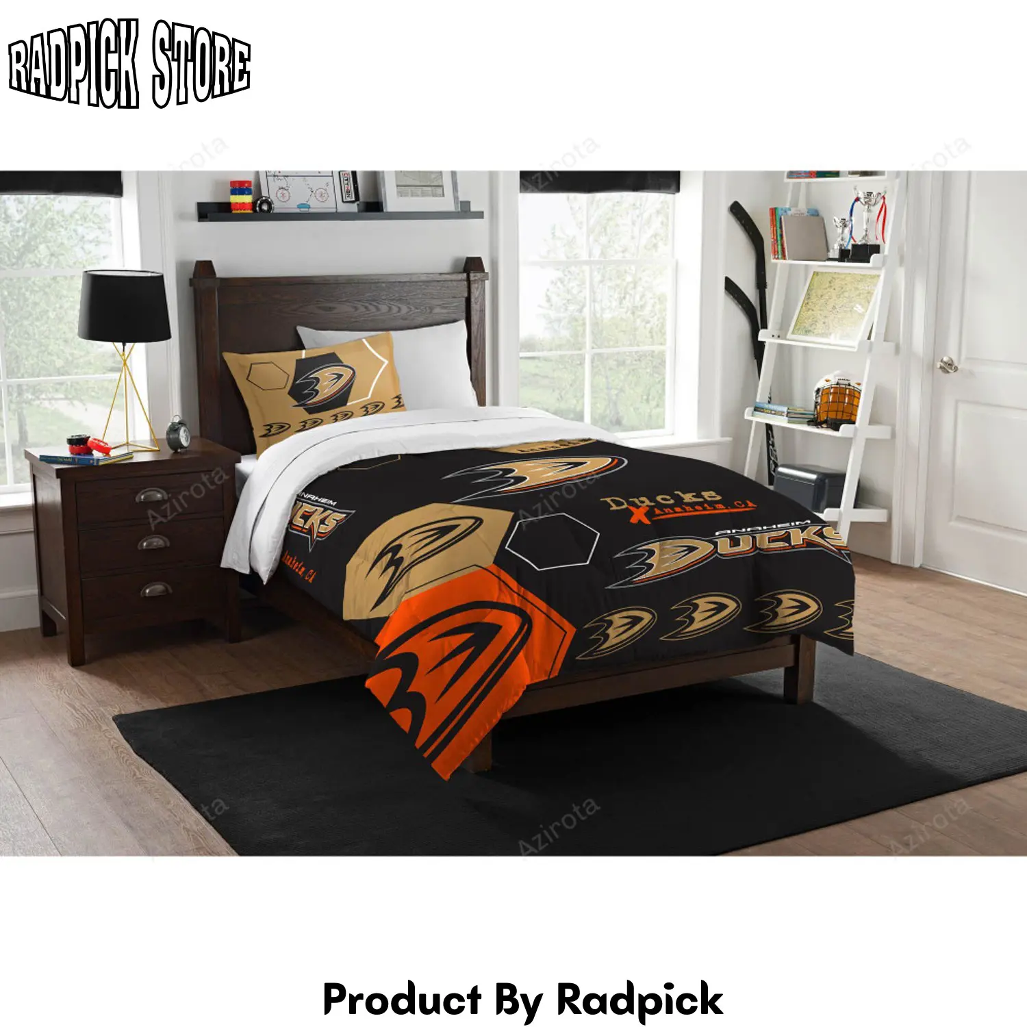 Radpick anaheim ducks bedding set for fans duvet cover set rp3278797